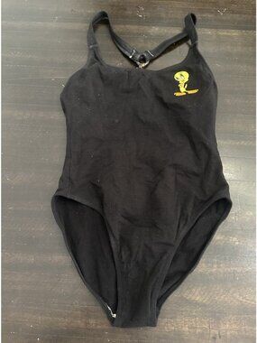 VTG  Loony Tunes Women’s One Piece Tweety Swimsuit Size 9/10